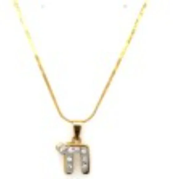 Yellow Gold Diamonds Chai 1 Pendant Including Solid Bale